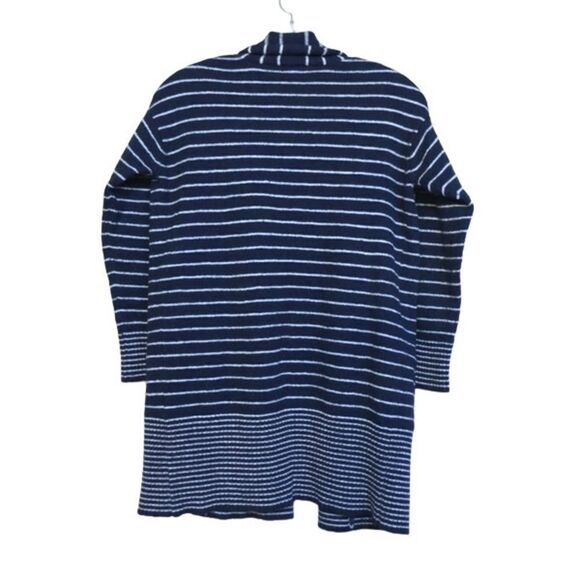 Splendid Wool Blend Cardigan Sweater Needle Stripe in Navy & Natural XS - Picture 8 of 8
